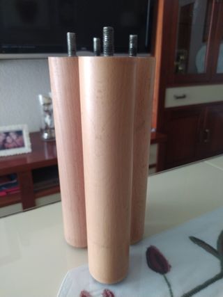 Juego 4 patas madera para mueble
