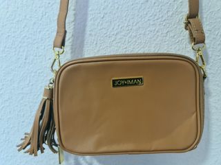 Bolso de hombro JOY & IMAN marrón y dorado