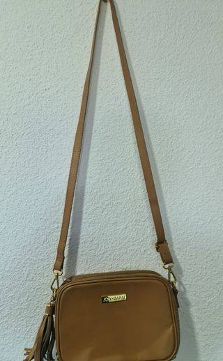 Bolso de hombro JOY & IMAN marrón y dorado