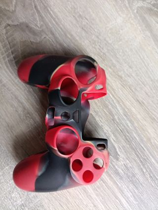 Fundas Silicona Mando PS4 Roja/Negra