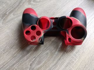 Fundas Silicona Mando PS4 Roja/Negra