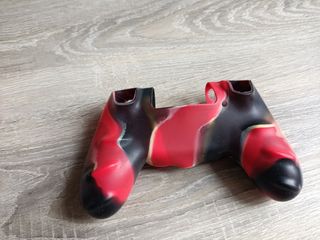 Fundas Silicona Mando PS4 Roja/Negra