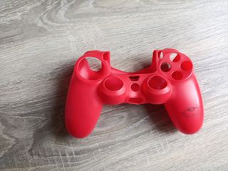Fundas Silicona Mando PS4 Roja/Negra