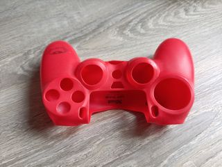 Fundas Silicona Mando PS4 Roja/Negra