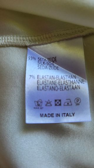 Camisa de seda 93%. Amarilla clarita. Manga larga
