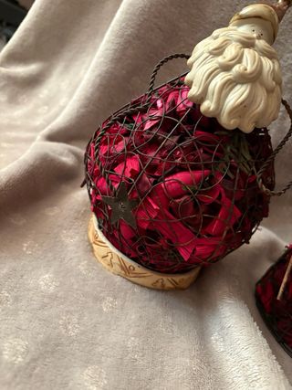 Set decorazioni natalizie in metallo e pot-pourri