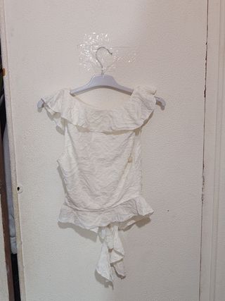 Camiseta volantes blanca