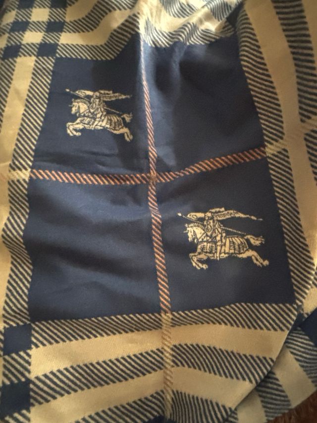 Bufanda Burberry Cuadros Beige y Azul