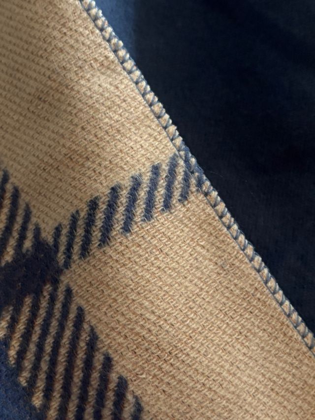 Bufanda Burberry Cuadros Beige y Azul