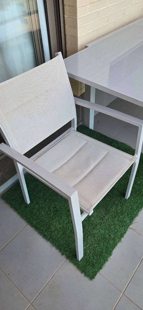 Mesa y 2 Sillas Terraza Cristal Metal