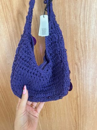 Bolso Parfois Morado Crochet Lentejuelas