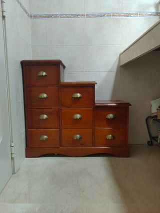 Mueble Escalera Madera Maciza 77x82x30