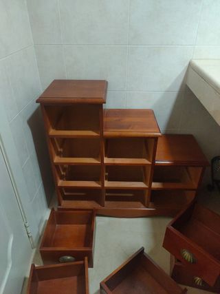 Mueble Escalera Madera Maciza 77x82x30