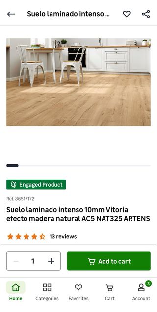 Suelo laminado Artens Intenso 10mm. 7 paquetes