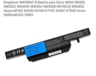 Batería portátil Clevo W650BAT-6
