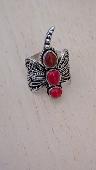 Anillo Plata Libélula Ajustable