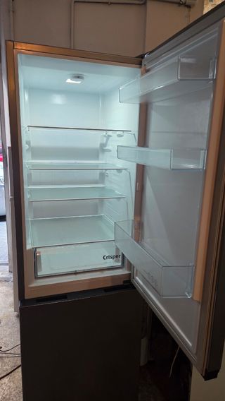 Nevera combi plateada