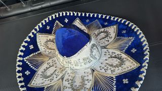 Sombrero Charro Mariachi Azul Dorado, hay 2u.