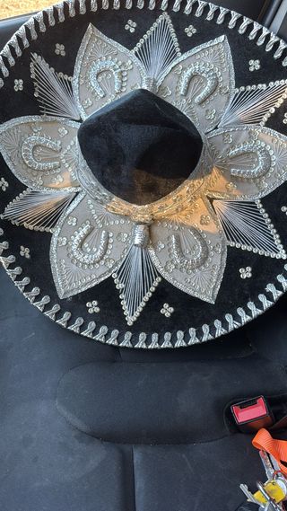 Sombrero Charro Mariachi Azul Dorado, hay 2u.