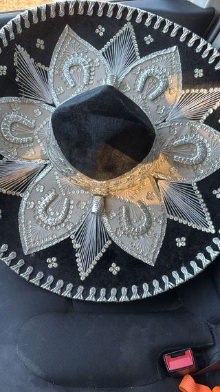 Sombrero Charro Mariachi Azul Dorado, hay 2u.