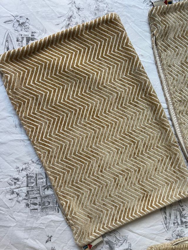 Lote 5 Fundas Cojín Terciopelo Dorado como nuevas