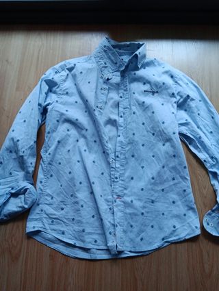 Camisa Spagnolo azul estampada