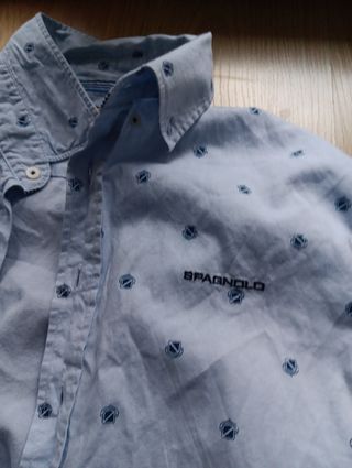 Camisa Spagnolo azul estampada