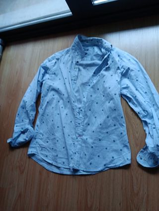 Camisa Spagnolo azul estampada