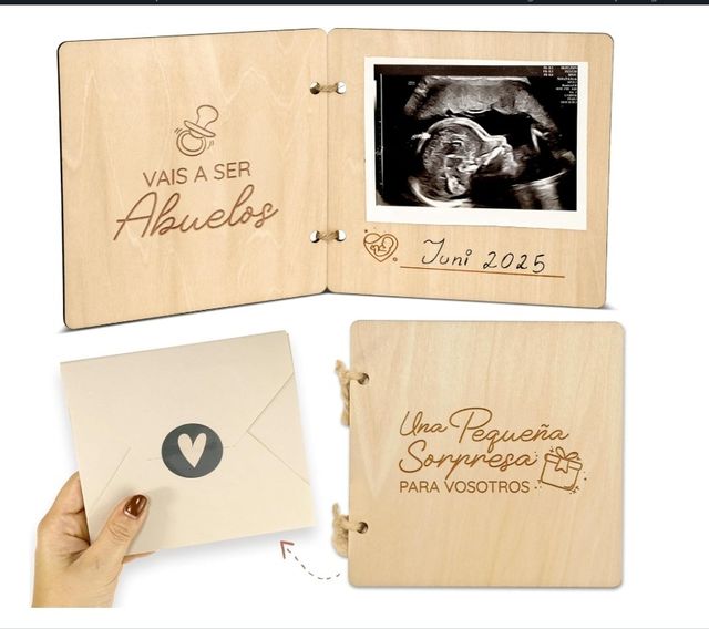 Anuncio embarazo madera abuelos