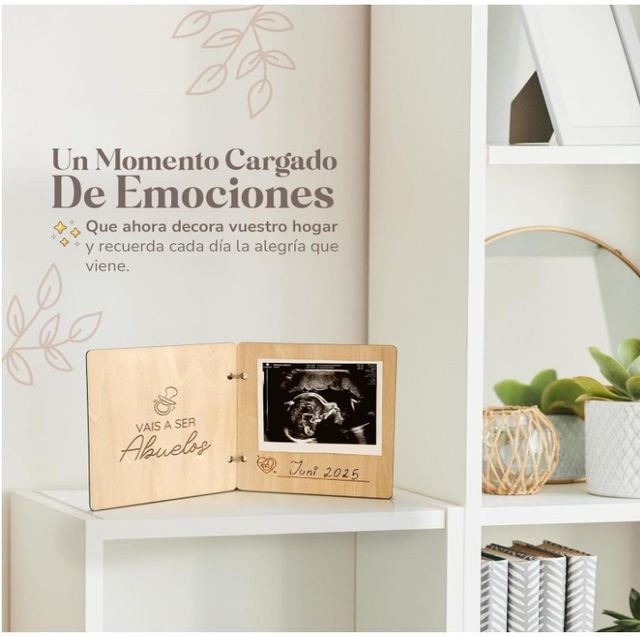 Anuncio embarazo madera abuelos