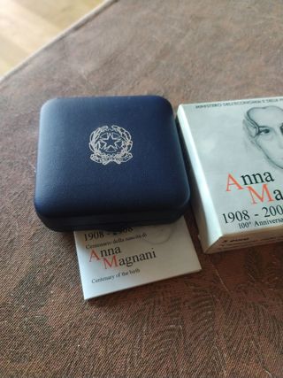 Moneda 5 Euros Italia Anna Magnani 1908-2008