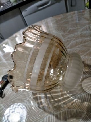 Tulipa vintage cristal dorado y transparente