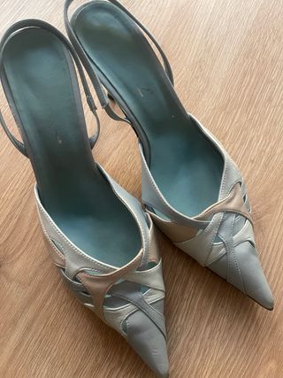 Zapatos de tacón Marypaz beige y azul