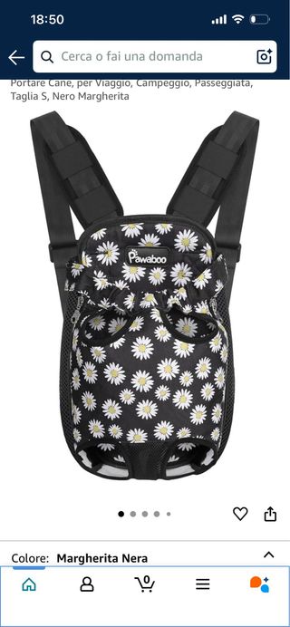 Marsupio porta cane nuovo con etichetta