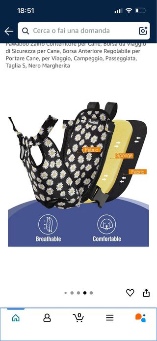 Marsupio porta cane nuovo con etichetta