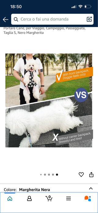 Marsupio porta cane nuovo con etichetta