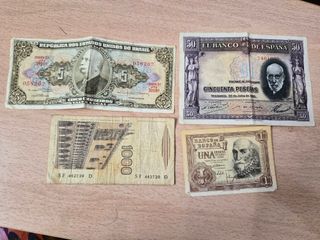 Lote Billetes Antiguos: Brasil y España
