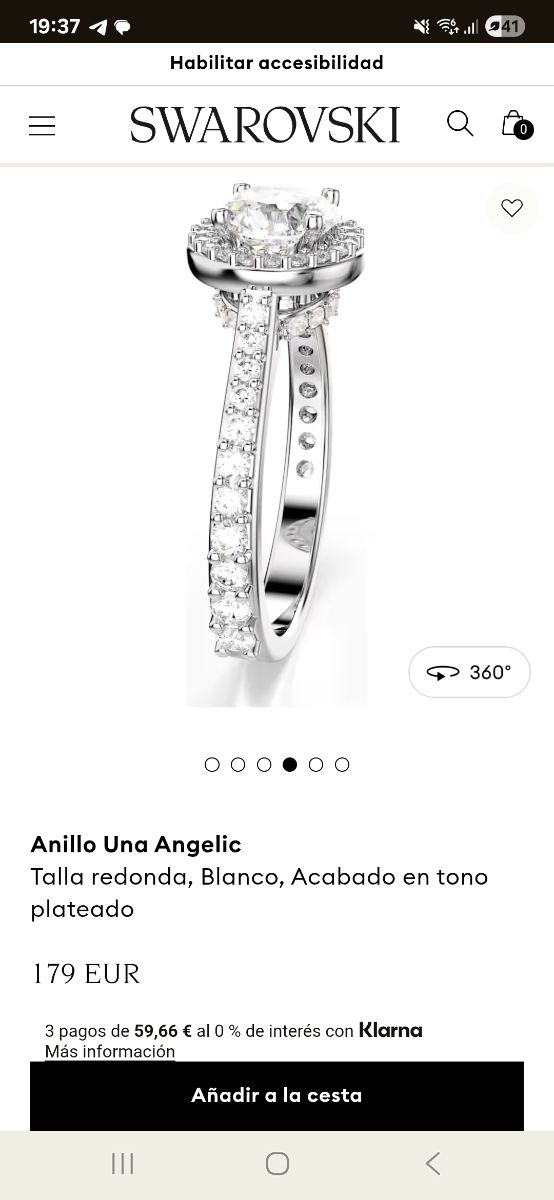 Anillo Swarovski Una Angelic