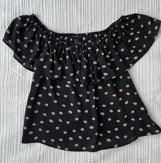 Blusa Forever 21 floral negra talla S