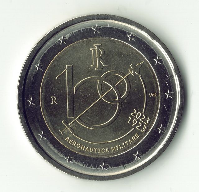 Moeda de 2 euros Itália 2023. UNC, Força Aérea Italiana