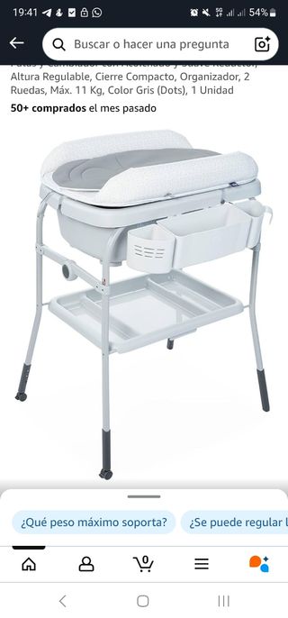 Bañera cambiador plegable bebe