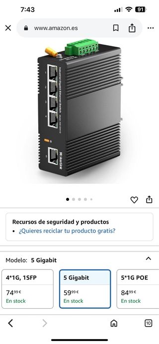 MokerLink Switch Ethernet Gigabit 5 Puertos