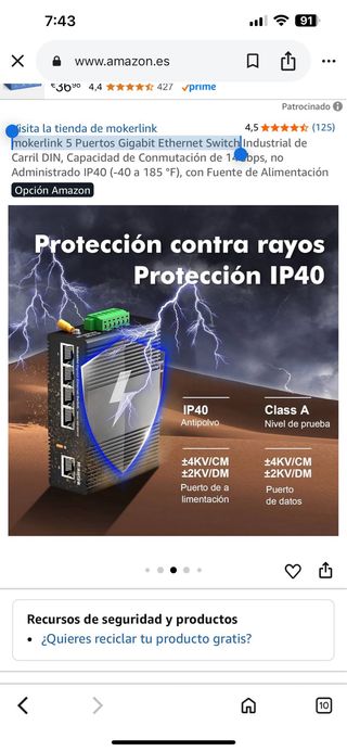 MokerLink Switch Ethernet Gigabit 5 Puertos