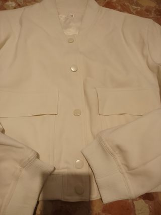 Chaqueta Bomber Blanca Talla M