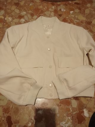 Chaqueta Bomber Blanca Talla M