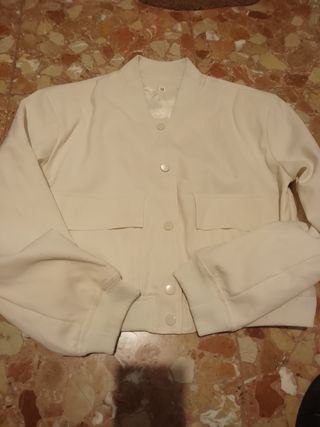 Chaqueta Bomber Blanca Talla M