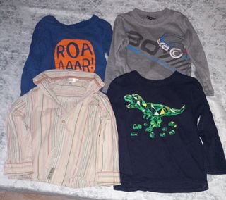 Lote 4 Camisetas de Niño Manga Larga talla 2/3 año