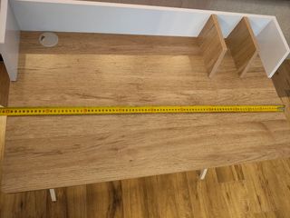 Escritorio madera y metal blanco