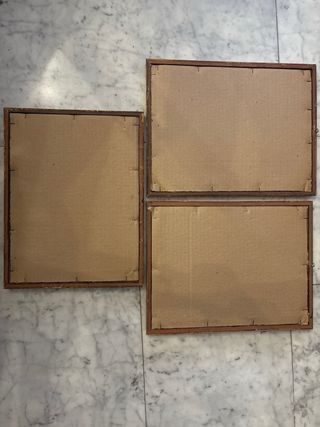 3 Cuadros enmarcados. Litografías antiguas