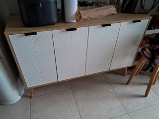 Mueble aparador cocina madera y blanco